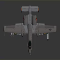 Gray Fighter Jet Model With Two Engines Missiles Under Wings And Red Tail Emblem