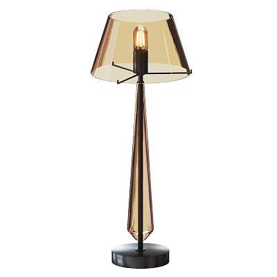 Modern Table Lamp With Transparent Lampshade And Sleek Metal Stand Design 3d model