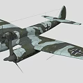 Camouflage Military Fighter Jet With Twin Engines And Cross Markings
