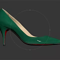 Women's Green Pointed Toe High Heels Featuring Red Heel Elegant Fashion Design
