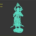 Bronze Man Statue With Intricate Headdress Holding Decorative Elements And Ornate Robes On Detailed Pedestal