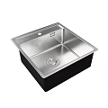 Stainless Steel Single Bowl Kitchen Sink With Modern Square Design And Drainage