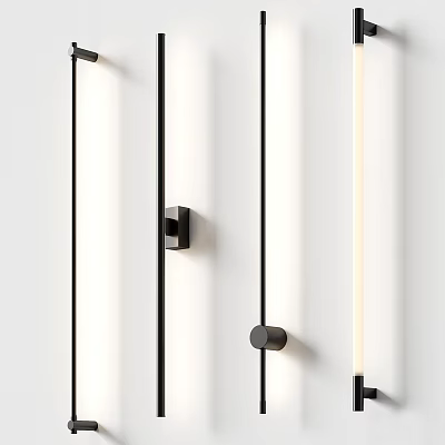 Modern Minimalist Black Metal Wall Lamp With Sleek Design For Ambient Lighting On White Wall 3d model