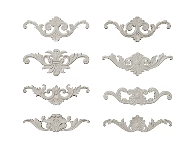 European-style Carved French Carved Hornflower Combination 3d model