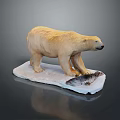 Detailed Polar Bear Figurine Standing On White Base With Naturalistic Pose