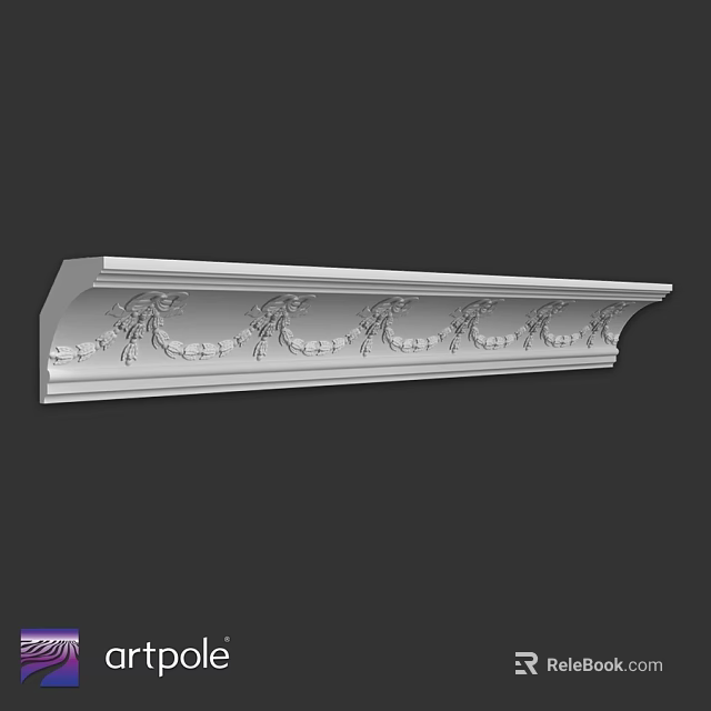 Ornamental Carved Architectural Component For Home Decoration With Intricate Floral Patterns 3d model 