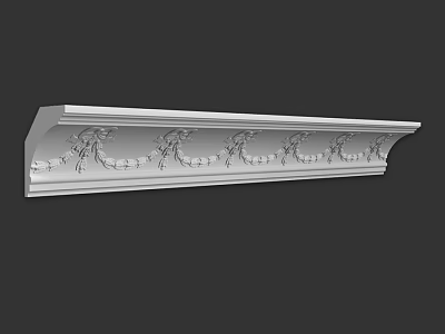 Ornamental Carved Architectural Component For Home Decoration With Intricate Floral Patterns 3d model