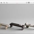 Modern Bed End Stool Bed End Stool Combination 3d model
