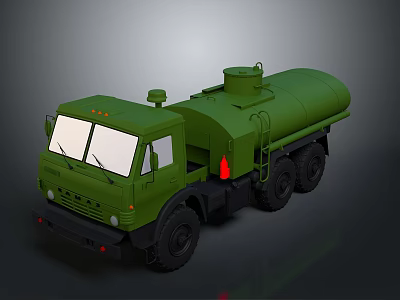 Green Tank Truck Featuring Large Storage Tank And Multiple Wheels Design 3d model