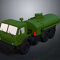 Green Tank Truck Featuring Large Storage Tank And Multiple Wheels Design