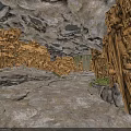 Rocky Cave Interior With Intricate Stone Formations And Pathway