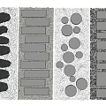 Stepping Stones With Various Shapes And Gravel Background For Garden Design