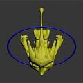 Green Glowing Eyed Creature With Antennae Holding Star Shaped Object And Blue Halo