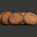 Organic Whole Walnuts on Dark Background With Shiny Reflective Surface