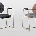 Modern Leisure Chairs with Multiple Colors Leather Fabric Upholstery and Metal Wooden Frame