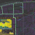 Aerial View Urban Planning Design With Road Network River Green Spaces And Building Clusters