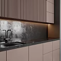 Modern Kitchen Interior With Stylish Cabinets Island Counter And Lighting Design