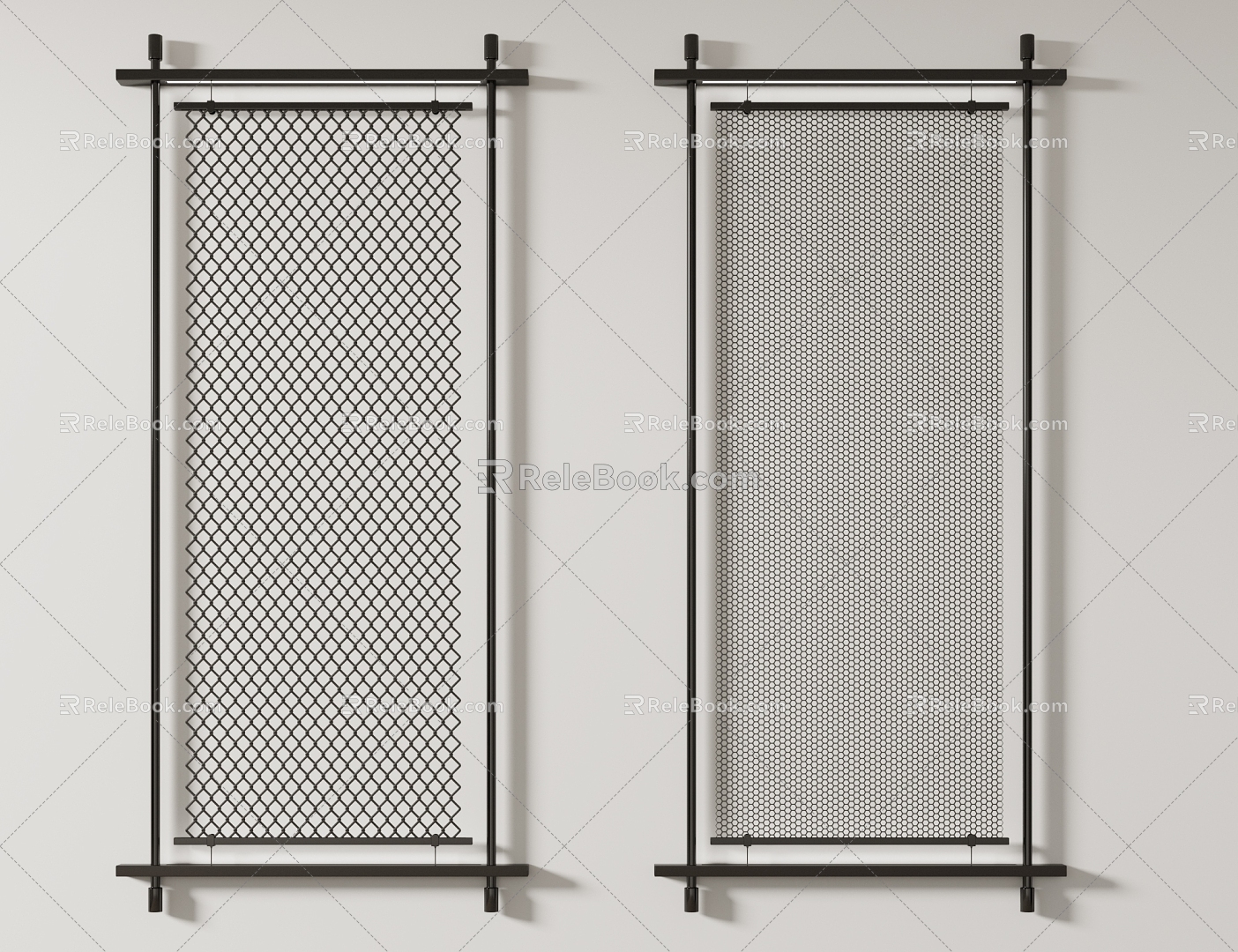 Barbed wire screen barbed wire stainless steel metal partition 3d model