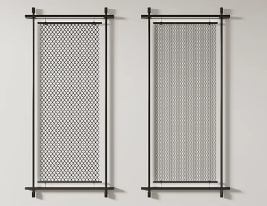 Barbed wire screen barbed wire stainless steel metal partition 3d model