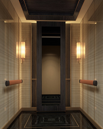 Modern elevator car 3d model