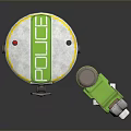 Character Robot With Red Antenna Green Panel And Creature Robot Holding Canister