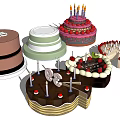 Delicious Decorated Cakes With Various Shapes Candles Number 15 Heart And Layered Design