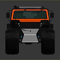 Electric Toy Red Off Road Vehicle With Large Tires And Black Accents