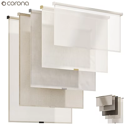 Stylish Modern Window Curtains Design Featuring Linen And Sheer Fabric Layers 3d model
