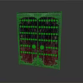Industrial Metal Equipment With Spherical Components In Grid Arrangement And Surface Texture