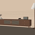 Antique TV cabinet floor lamp 3d model