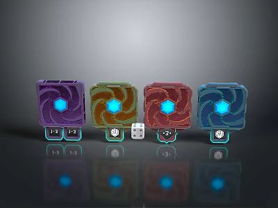 Colorful Computer Cooling Fans With LED Lights For PC Case Design And Multiple Colors 3d model