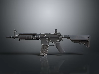 Modern Military Assault Rifle With Tactical Barrel Magazine And Scope Design 3d model