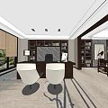 Modern Office Interior Design With Sofa Tables Chairs Plants And Windows 3d model
