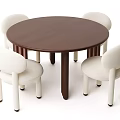 Dining Table and Chair Combination Simple Dining Table Rectangular Dining Table Marble Genuine Leather Solid Wood Round High-end Villa Light Luxury Creative Coffee Table 3d model