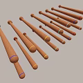 High Quality Wooden Baseball Bats With White Stripe For Sports Training
