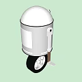 Smart Machine Design With Rounded Gray Top White Body And Black Wheels