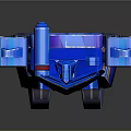 Blue Mechanical Robot Character Design With Red White Armor And Details