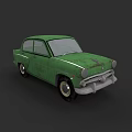 Vintage Green Classic Car With Retro Design And Compact Body