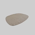 Modern Stylish Irregular Shaped Light Brown Rug With Wave Pattern Design 3d model