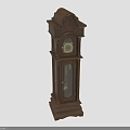 Antique Brown Grandfather Clock With Glass Door And Pendulum Design