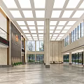 Spacious Modern Hotel Lobby Design With High Ceiling Large Windows Marble Flooring And Green Plants