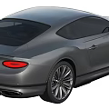 Silver Bentley Luxury Sports Car Front View With Stylish Details