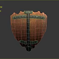 Vintage Wooden Shield With Metal Straps And Decorative Rivets Design