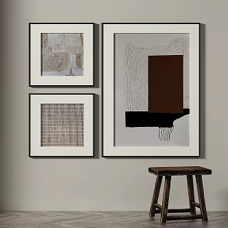 Quiet Retro Abstract Decorative Painting 3d model