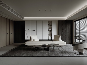 Minimalist Living Room 3d model