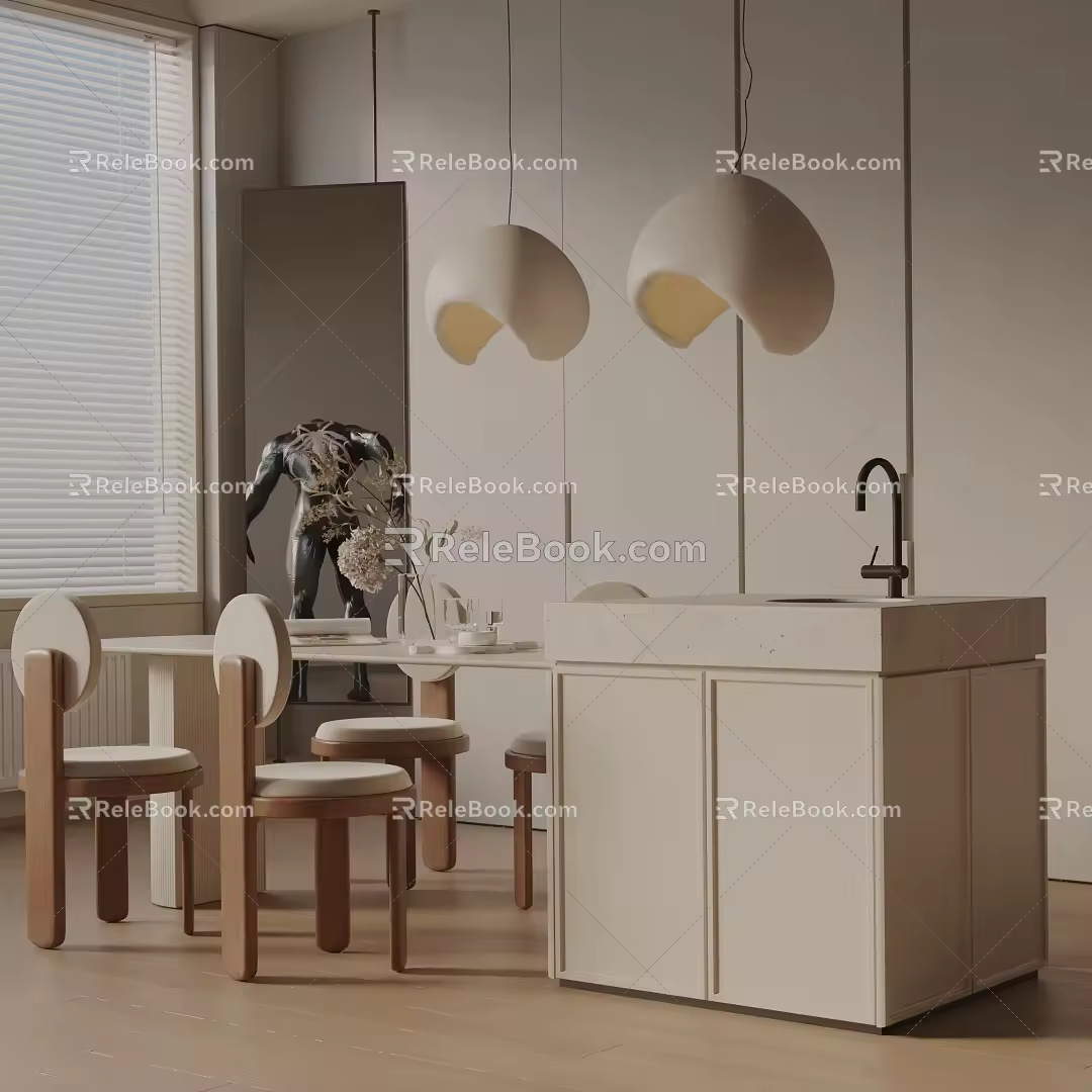 Modern table combination 3d model