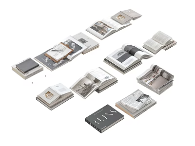 Modern Books 3d model