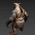 Game Movie Character With Muscular Build Tattooed Bare Torso Bear Like Face And Clawed Feet