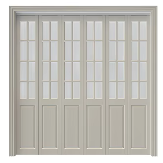 Changhong glass solid wood glass lattice door 3d model