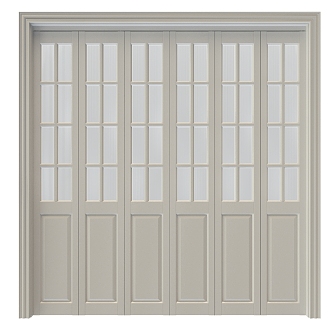 Changhong glass solid wood glass lattice door 3d model